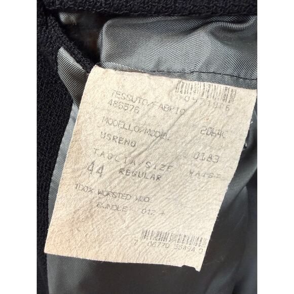 Vintage Gianni Wool Blazer Mens 44R Black Made USA Minimalist Classic - Picture 5 of 12